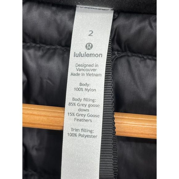 Lululemon Pack It Down Shine Jacket Long Women’s Size 2 Black Hooded New Winter - Picture 9 of 12